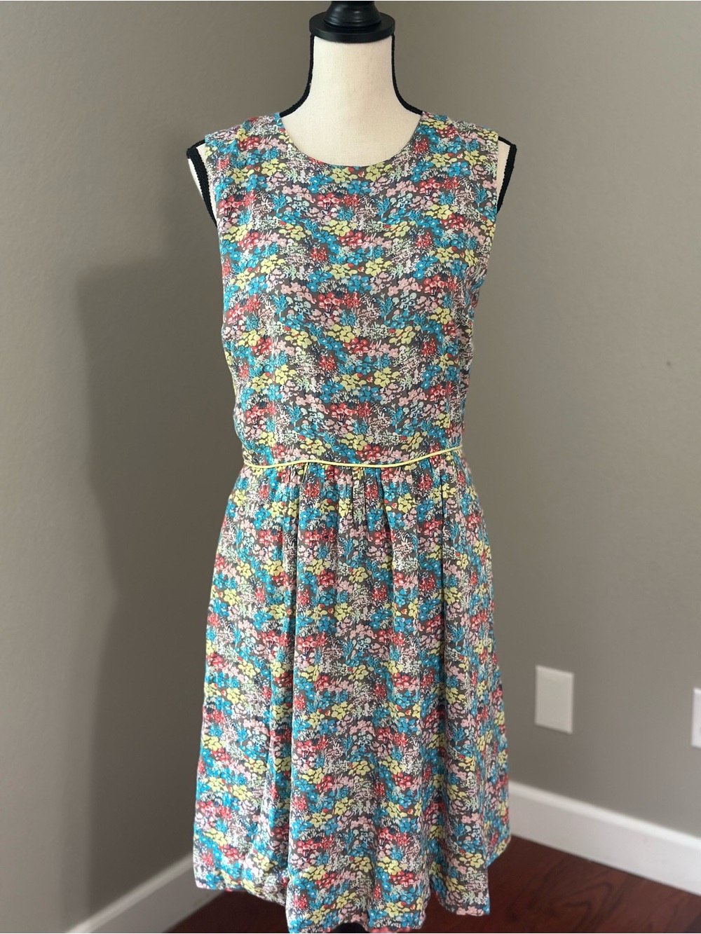 Matilda Jane Multicolor Floral Midi Dress in Teal, Yellow, Pink